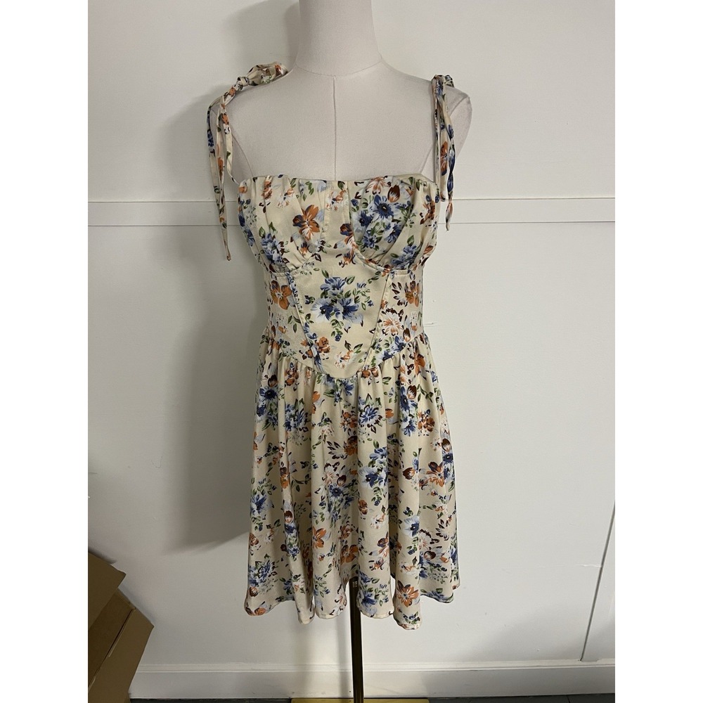 Floral Corset Dress‎ Drop Waist Size Small Milkmaid Cottagecore